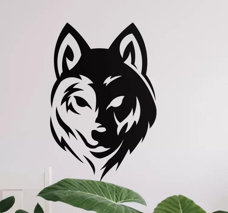 Autocolante animal selvagem cabeça de lobo estilizada - TenStickers