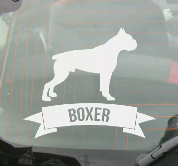 Autocolante para carro cão boxer - TenStickers