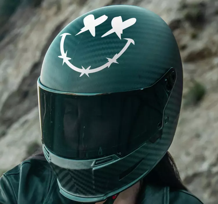 Autocolante capacete para motas sorriso morto - TenStickers