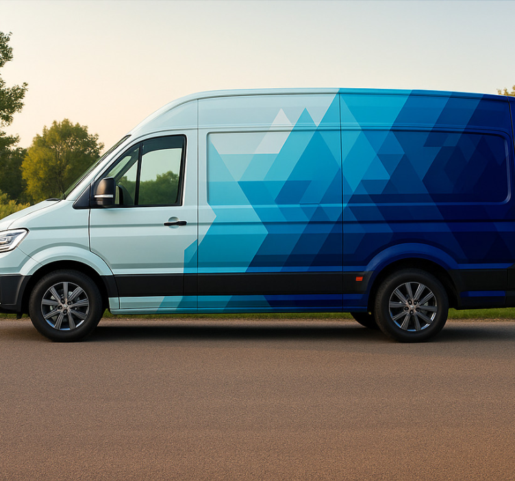 Autocolante carrinha design de triângulos azuis - TenStickers