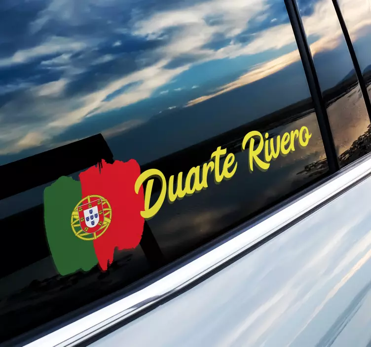 Autocolante carro nome e bandeira portuguesa - TenStickers
