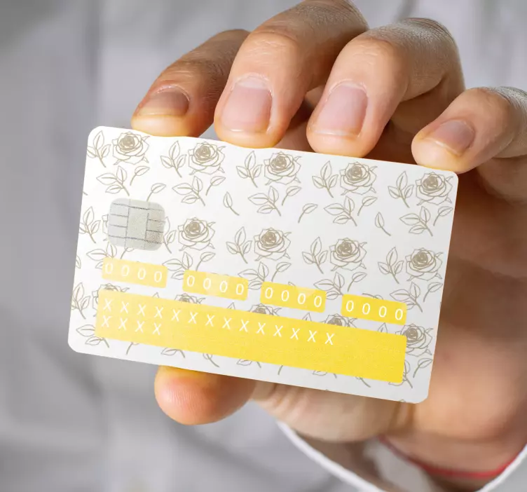 Autocolante cartão multibanco design de padrão de rosa - TenStickers