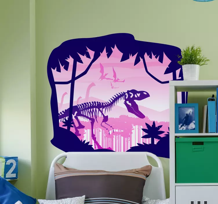 Autocolante cena de esqueleto de dinossauro - TenStickers