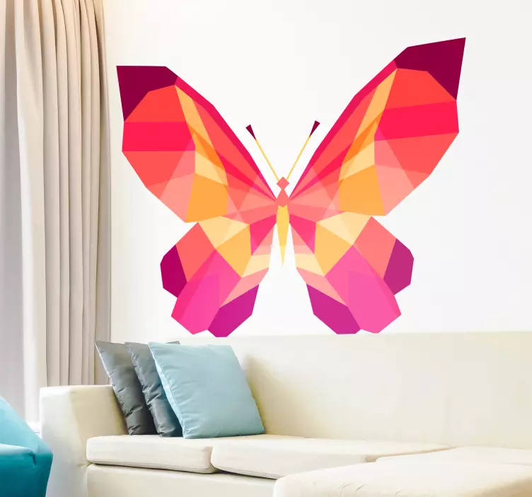 Vinil com borboletas Borboleta geométrica - TenStickers