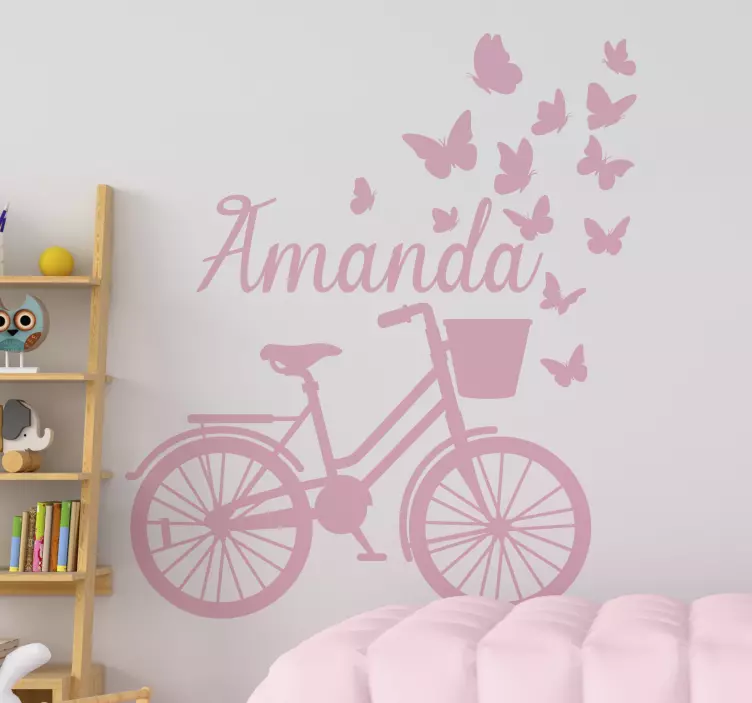 Autocolante com nome Bicicleta primaveril - TenStickers