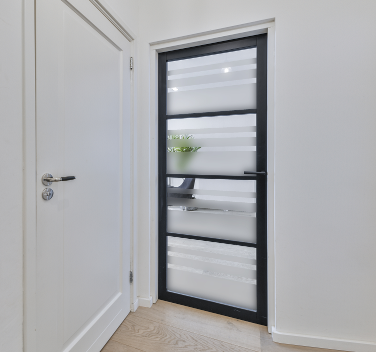 Autocolante linhas translúcidas para porta - TenStickers