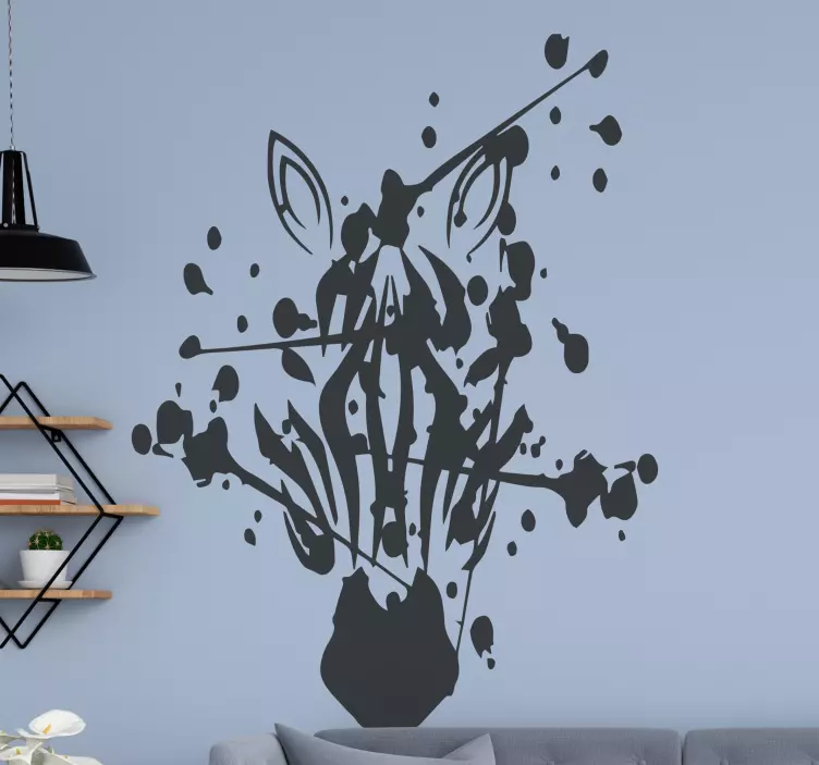 Autocolante animal selvagem cabeça de zebra estilizada - TenStickers