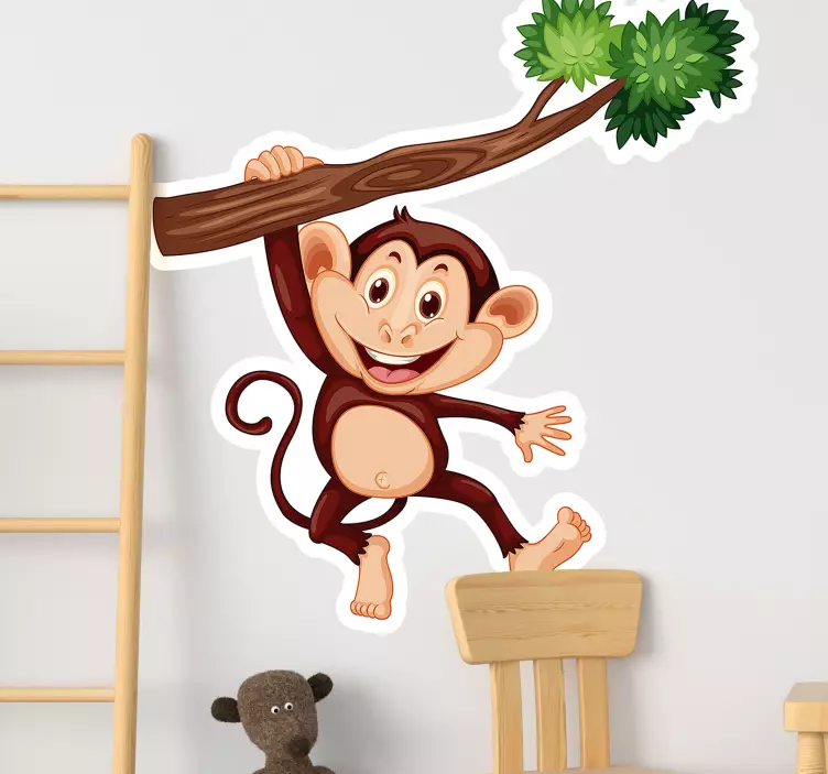 Autocolante animal macaco atrevido balançando - TenStickers