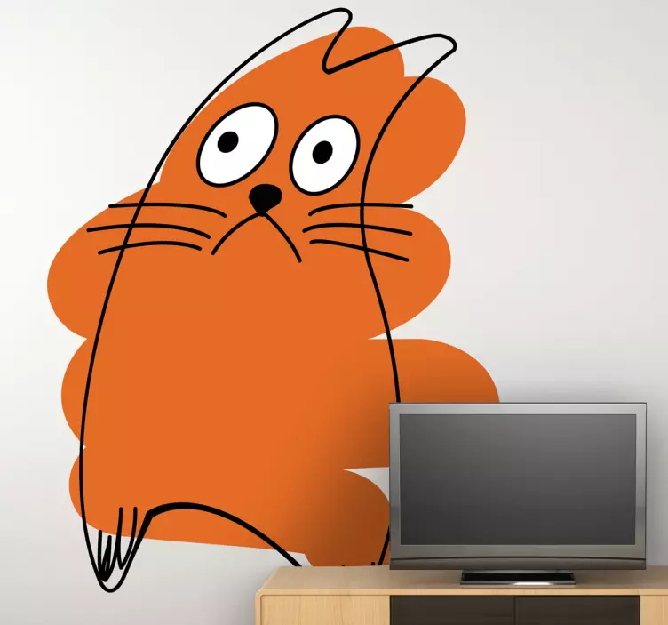 Autocolante animal personagem gato laranja - TenStickers