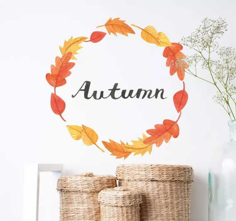 Autocolante coroa de folhas Autumn - TenStickers