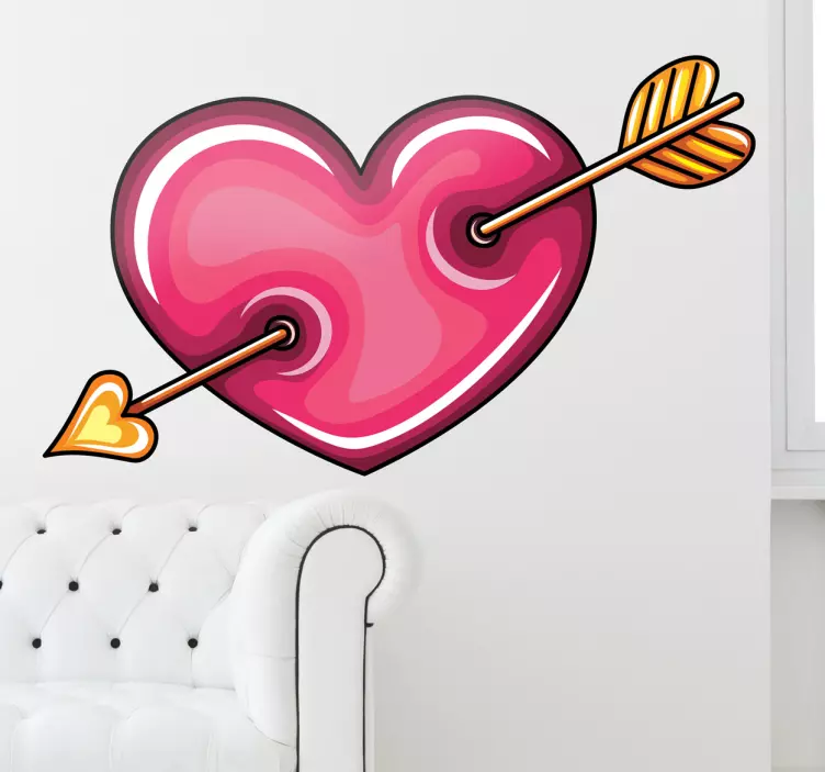 Autocolante de amor Coração com flecha de cupido - TenStickers