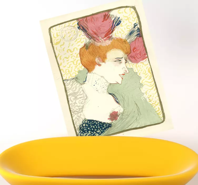 Autocolante de arte ilustração de retrato elegante - TenStickers