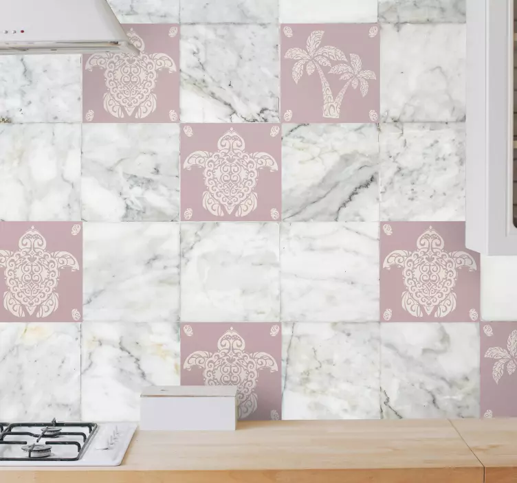 Azulejos autocolantes tartarugas havaianas - TenStickers