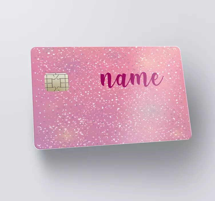 autocolante de cartão de crédito rosa glitter personalizado - TenStickers