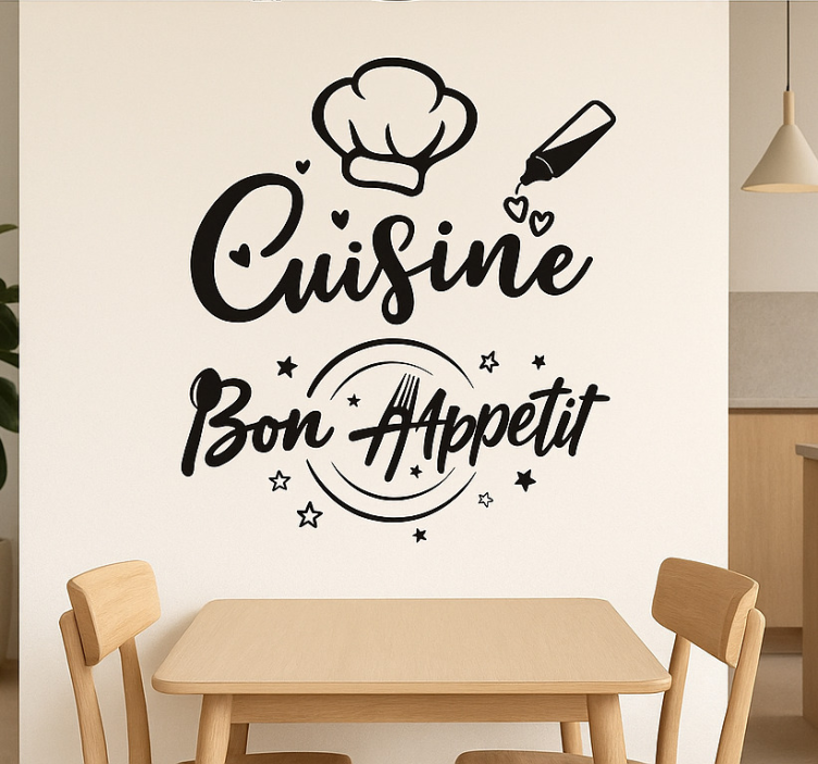 Autocolante de chef cozinha bom apetite - TenStickers