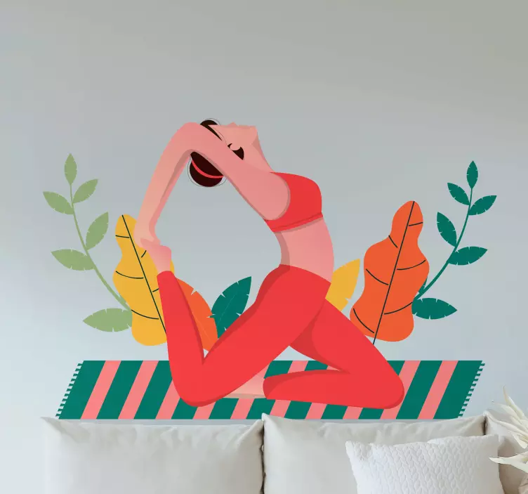 Autocolante de moda ilustração de pose de ioga - TenStickers