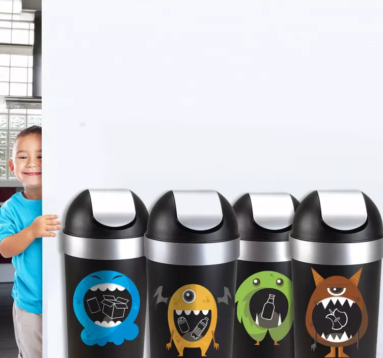 Autocolante de monstros para reciclagem - TenStickers