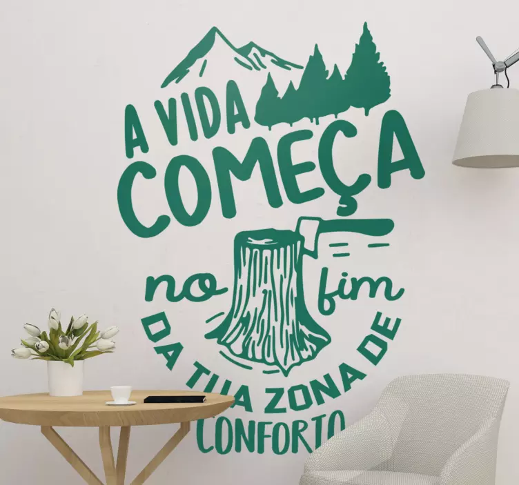 Autocolante decorativo motivacional Onde a vida começa - TenStickers