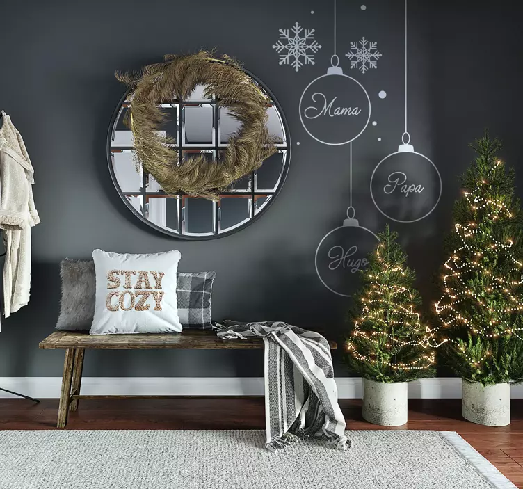 Autocolante de bola de Natal nome personalizado - TenStickers