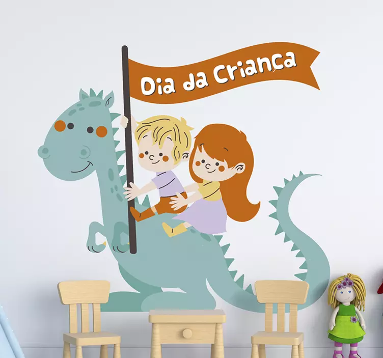 Vinil decorativo Dinossauro Dia das criança - TenStickers