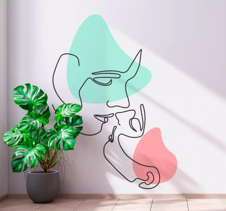 Adesivo Rostos de casal em estilo minimalista - TenStickers