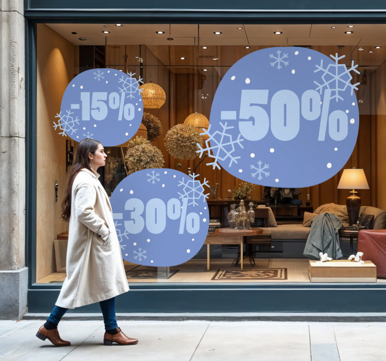 Autocolante de promoção desconto de inverno - TenStickers