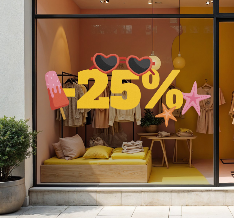 Autocolante de promoção desconto de verão colorido - TenStickers