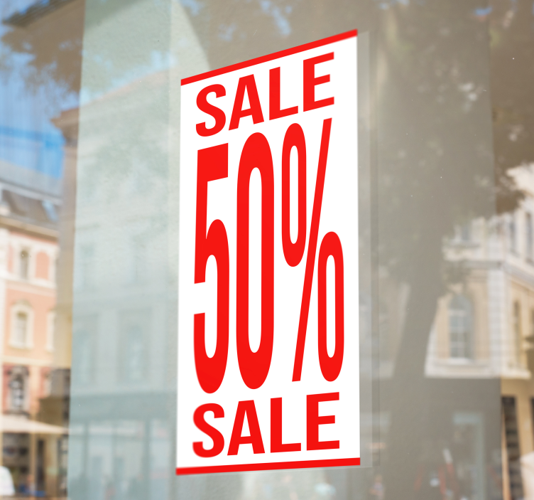 Autocolante de promoção desconto em formato alongado - TenStickers