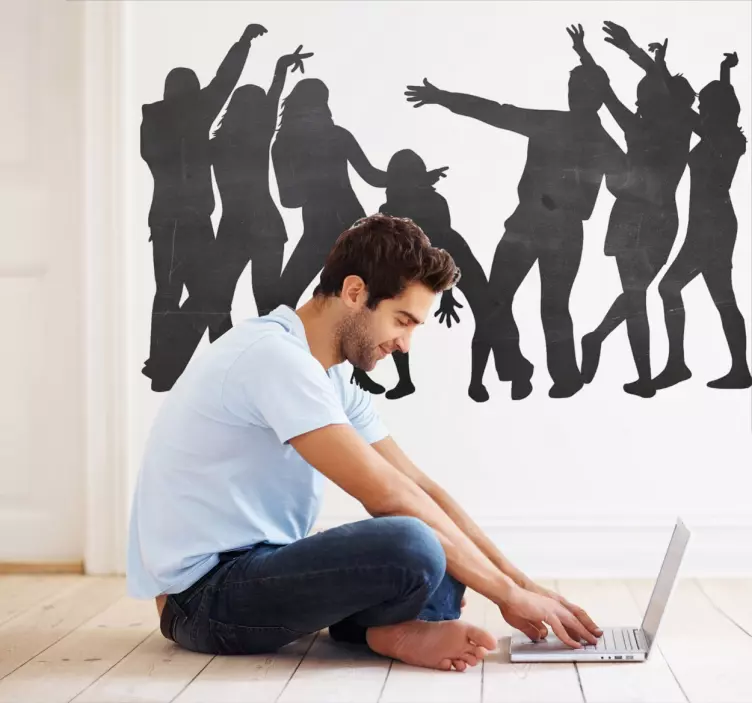 Autocolante de quadro-negro Pessoas a dançar - TenStickers