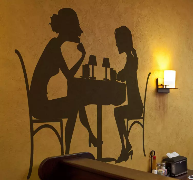 Autocolante de silhuetas jantar de amigos - TenStickers