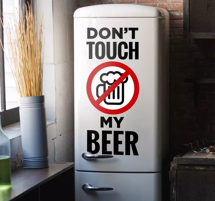 Vinil para frigorífico Don't Touch My Beer - TenStickers