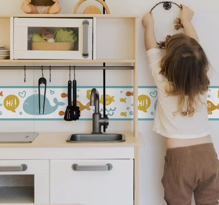 Autocolante azulejo Oceano colorido e feliz - TenStickers