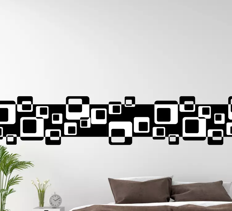 Autocolante azulejo Quadrados pretos e brancos - TenStickers