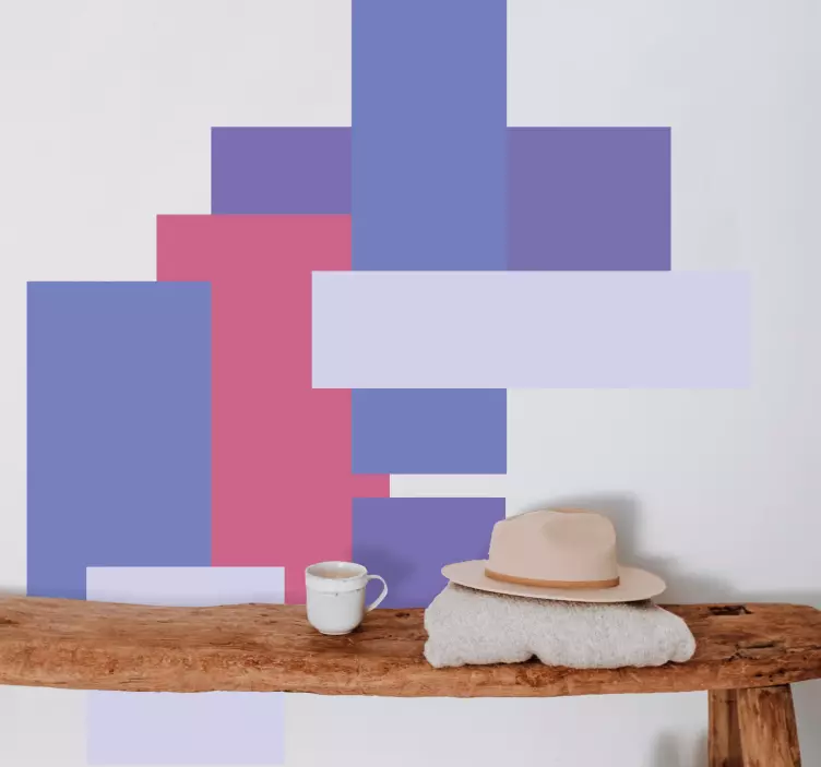 Autocolante de parede blocos geométricos em camadas - TenStickers