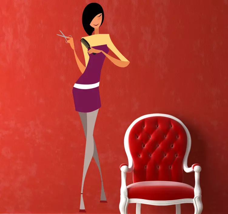 Autocolante decorativo cabeleireira - TenStickers