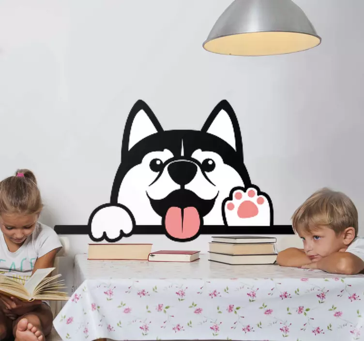 Autocolante com cães e gatos Bebês cachorros de anime - TenStickers