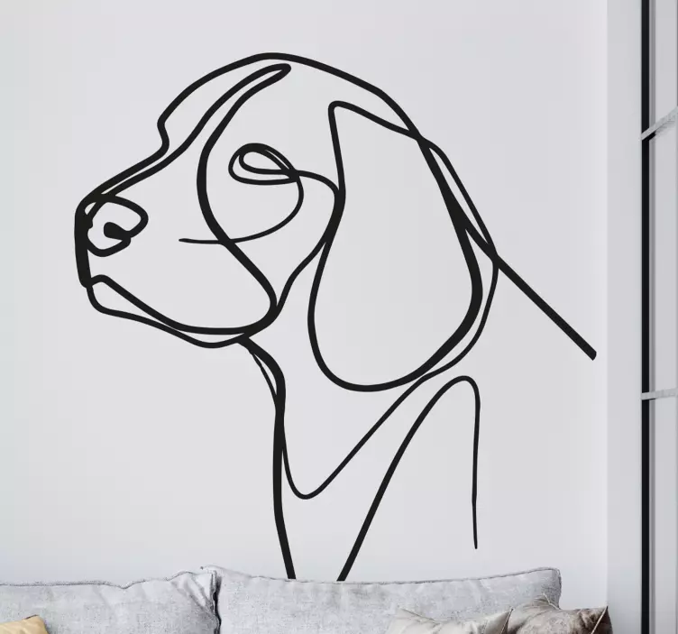 Autocolante com cães e gatos cão beagle minimalista - TenStickers