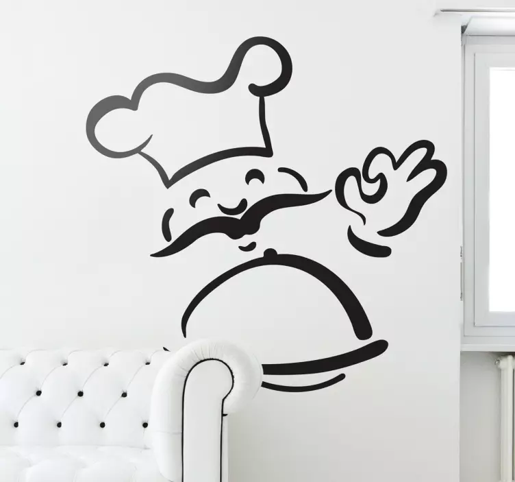 Autocolante decorativo chef sorridente - TenStickers