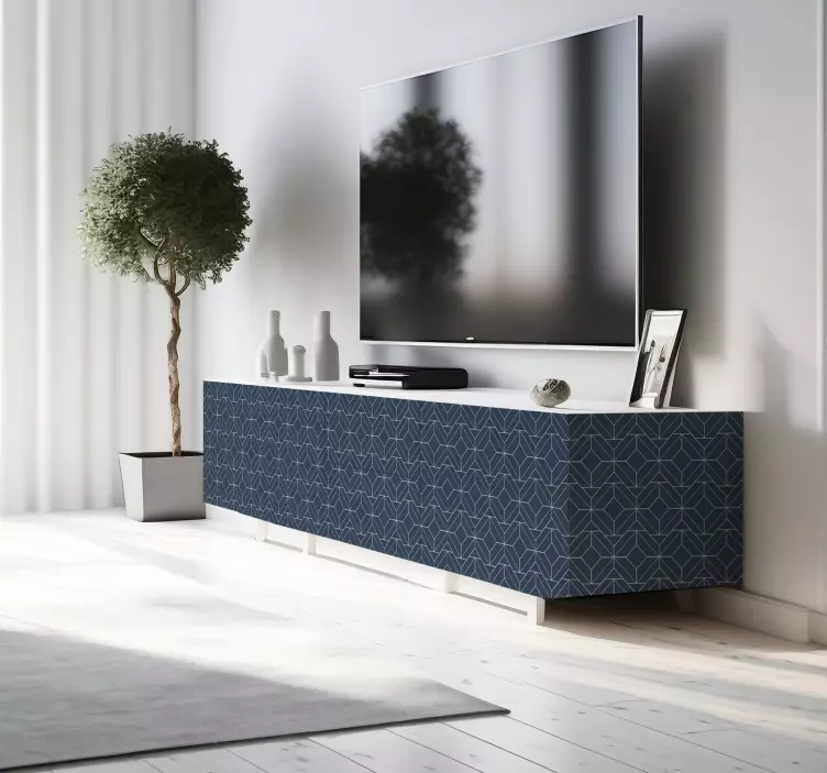 Autocolante com padrões lineares arte deco azul - TenStickers