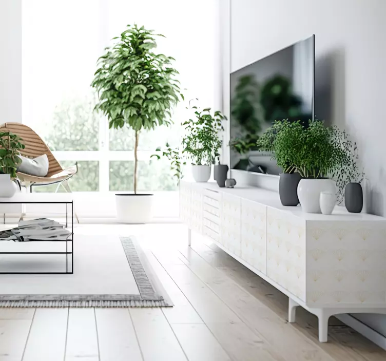 Autocolante com padrões lineares arte Branco - TenStickers