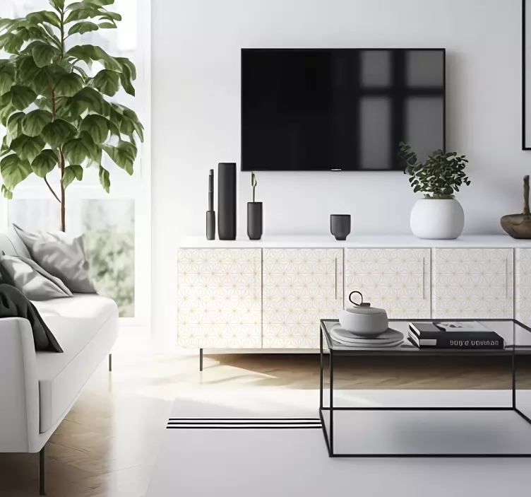 Autocolante com padrões lineares linhas brancas e douradasLinhas  - TenStickers