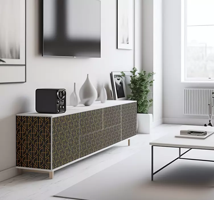 Autocolante lineares linhas pretas e douradas - TenStickers