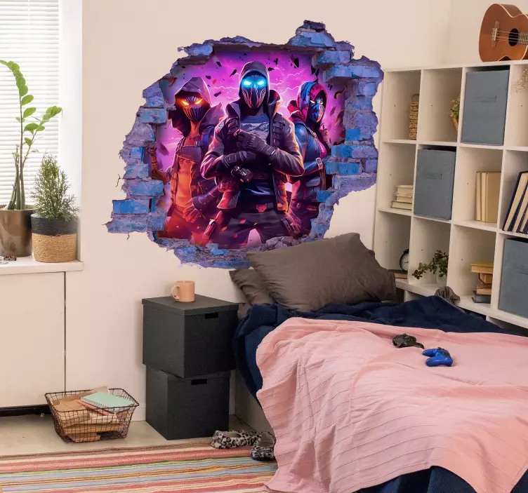 Autocolante efeitos três guerreiros mascarados - TenStickers