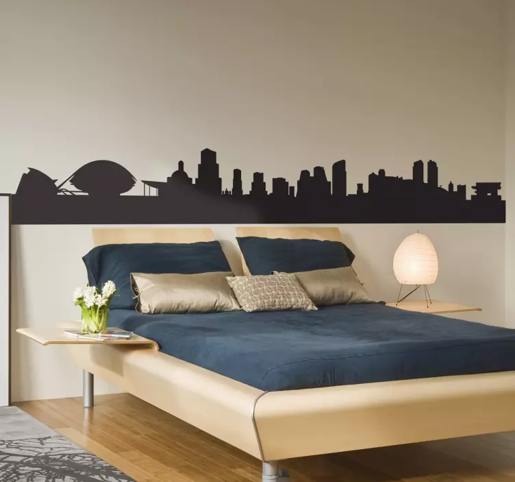 Autocolante de Linha do horizonte Valencia - TenStickers