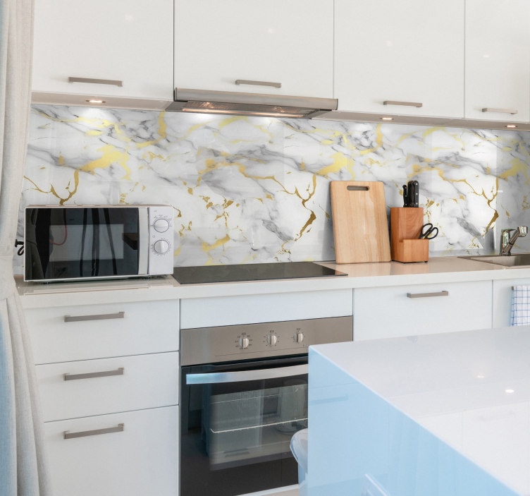 Autocolante padrões efeito mármore branco dour - TenStickers