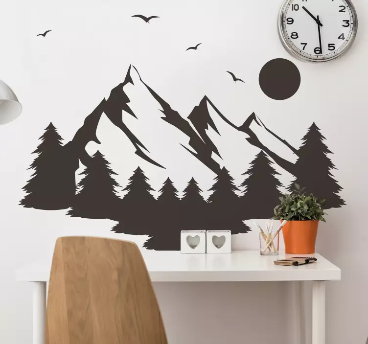 Vinil decorativo de silhuetas Verão nas montanhas - TenStickers