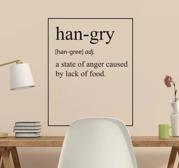 Autocolante decorativo definição hangry - TenStickers