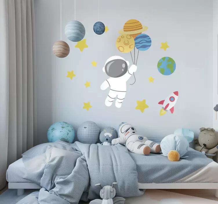 Autocolante do espaço astronauta infantil - TenStickers