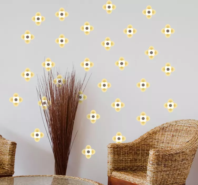 Autocolante decorativo flores geométricas - TenStickers