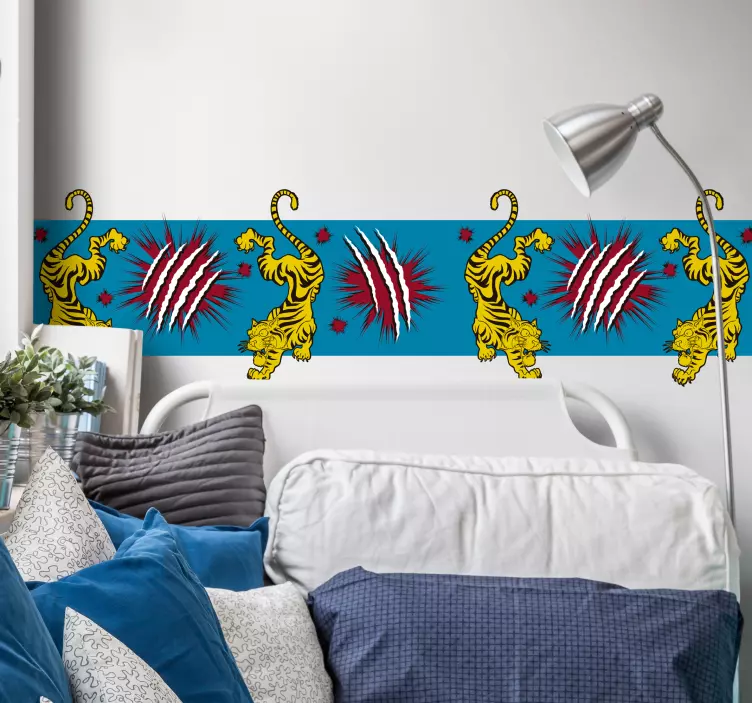 Vinil decorativo friso de tigres - TenStickers